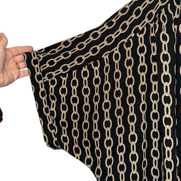 Worthington Black & Gold Chain PatternV Neck Blouse - Picture 2 of 5